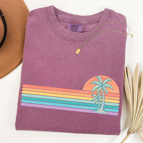 Retro Sun Summer Stripes T-Shirt