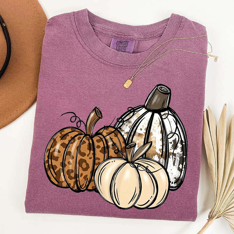 Leopard Pumpkin Thanksgiving Gift T-Shirt