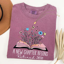 Floral Teachers 'A New Chapter Begins' Retired T-Shirt