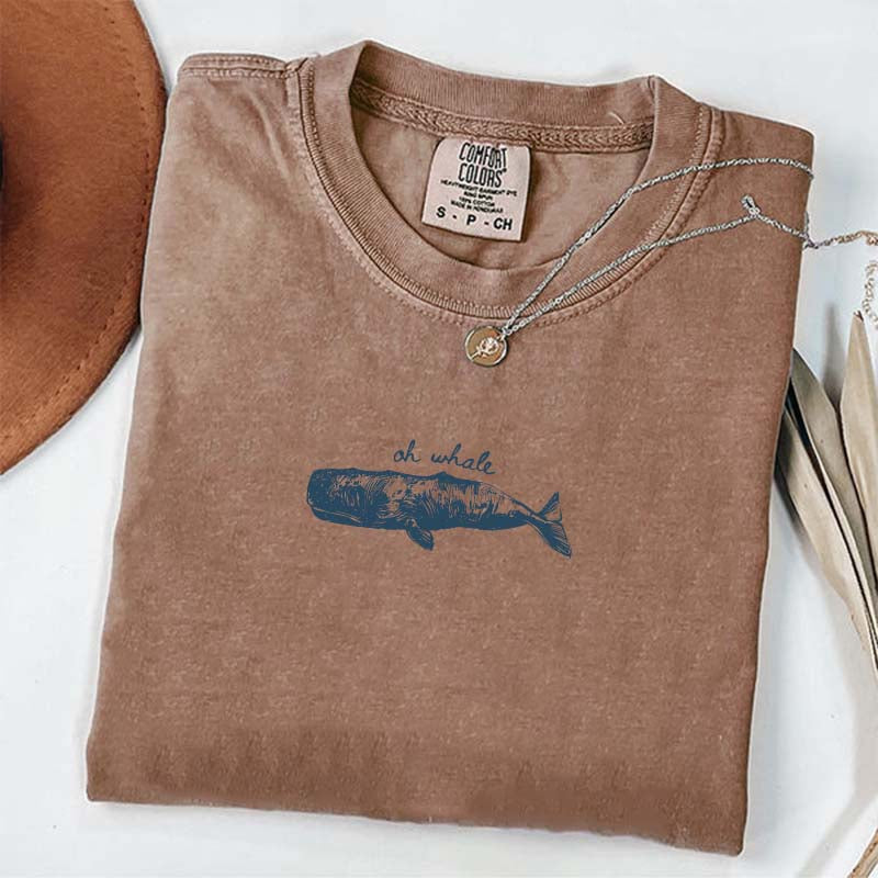 Minimalist Beach Oh Whale T-Shirt