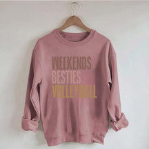 Weekends Besties Volleyball Sweatshirt