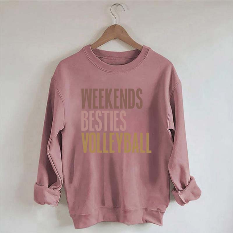 Weekends Besties Volleyball Sweatshirt