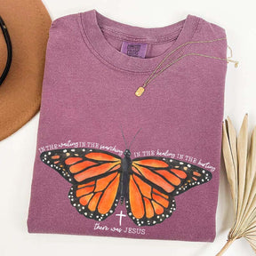 There Was Jesus Religious Butterfly T-Shirt