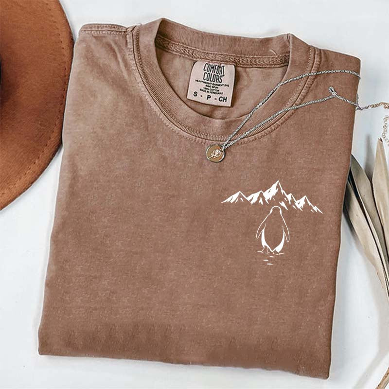Minimalist Penguin Mountain T-Shirt