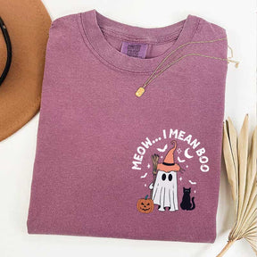 Ghost Cat Meow I Mean Boo T-Shirt