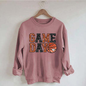 Game Day Basketball Bling Printed Sweatshirt