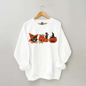 Halloween Black Cat Pumpkin Sweatshirt