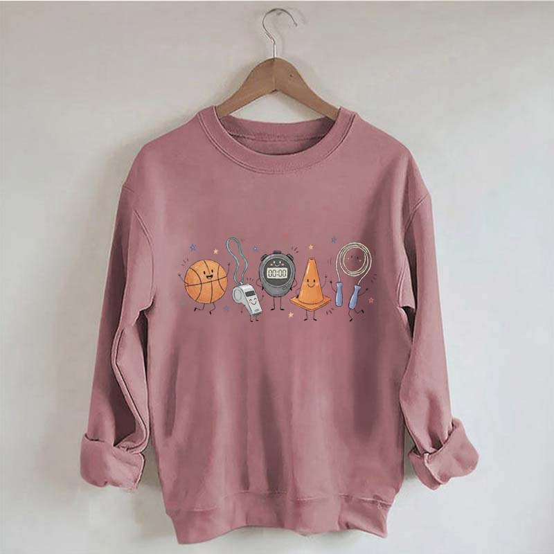 PE Teacher Doodle Character Sweatshirt