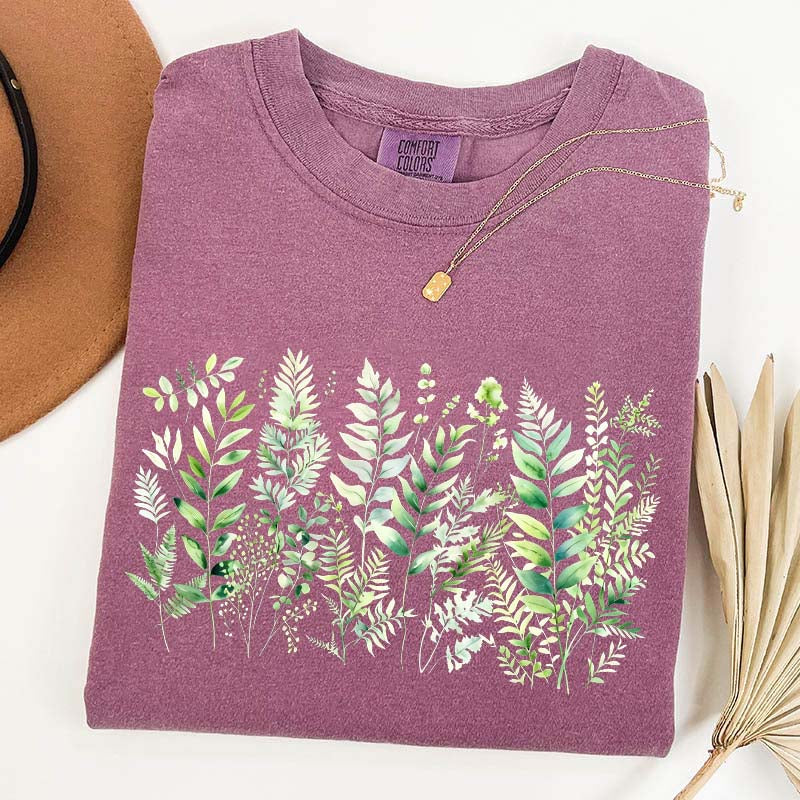 Botanical Fern Leaves Green Foliage T-Shirt