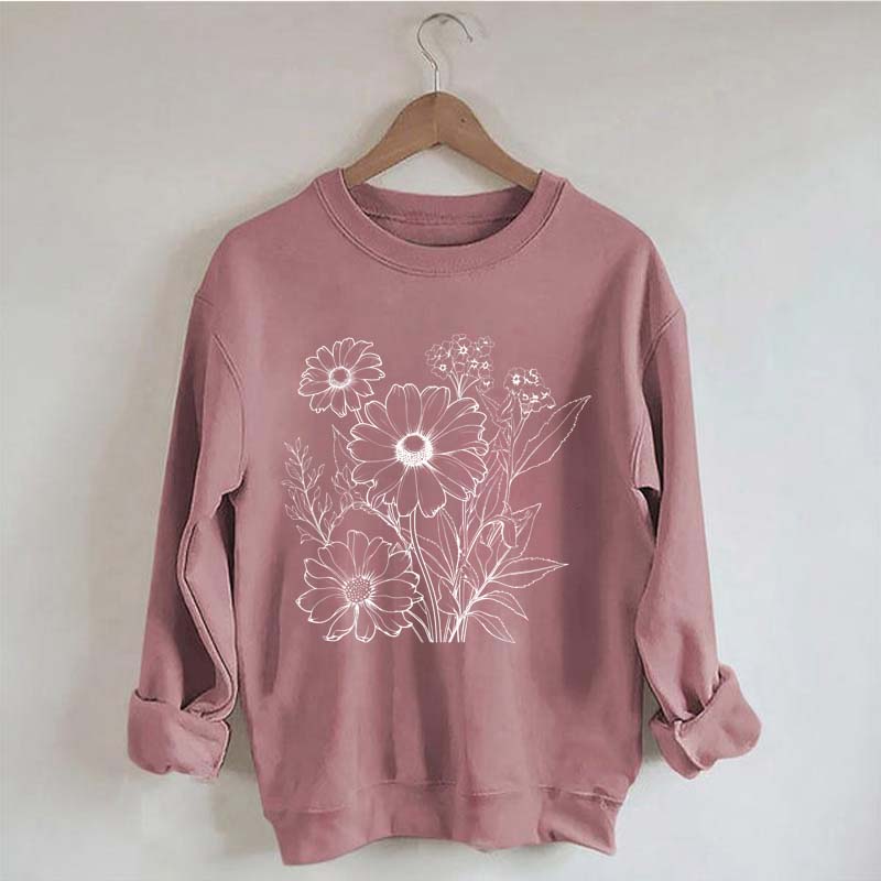 Retro Outline Wildflower Sweatshirt
