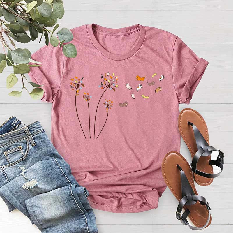 Cute Cats Flower Fly Dandelion T-Shirt