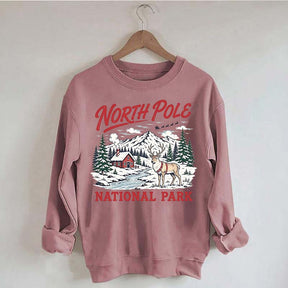North Pole National Park Retro Christmas Sweatshirt
