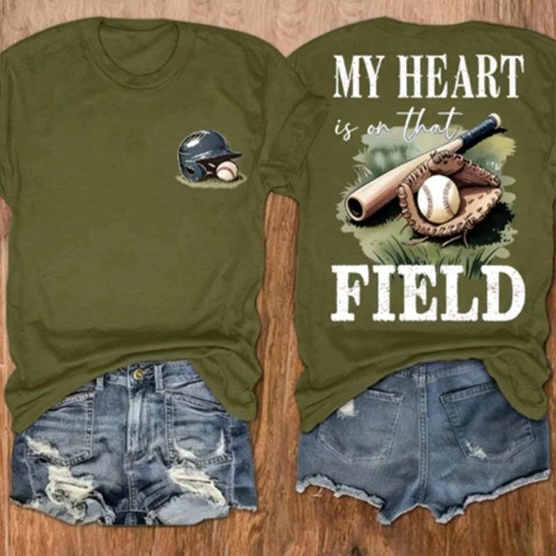 Baseball Mom My Heart Is On That Field T-Shirt