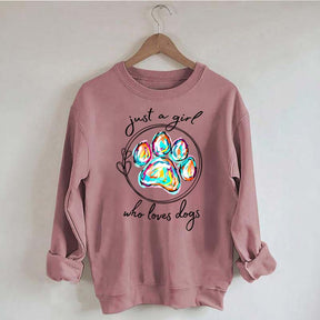 Just a Girl Who Loves Dogs  Animal Lover Sweatshirt