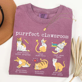 Funny Teacher Cat Book T-Shirt