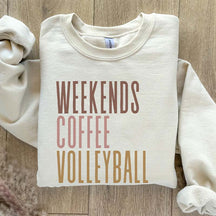 Comfort Color Weekend Coffee Volleyball Sweatshirt