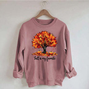 Fall Is My Favorite Tree Leaves Trendy Sweatshirt