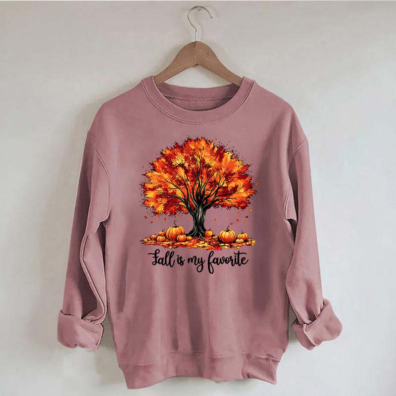 Fall Is My Favorite Tree Leaves Trendy Sweatshirt