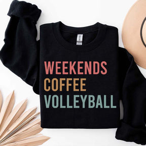 Weekends Coffee Volleyball Sport Sweatshirt