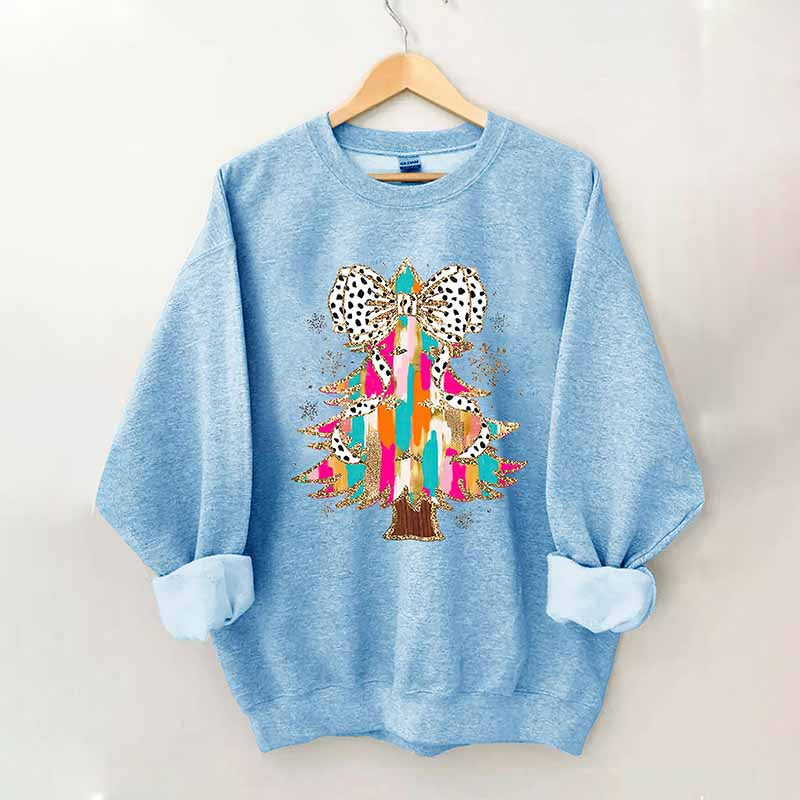 Coquette Glitter Christmas Tree Sweatshirt