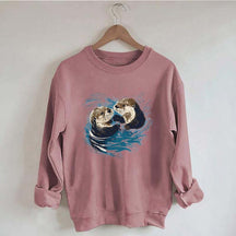 Vintage Otters Ocean Animals Sweatshirt