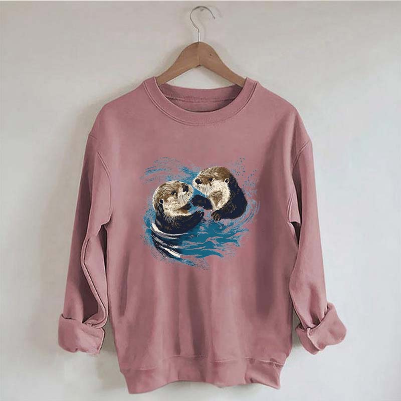 Vintage Otters Ocean Animals Sweatshirt