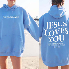 Jesus Loves You Trendy Bible Verse Hoodie