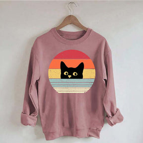 Retro Black Cat Crazy Sweatshirt