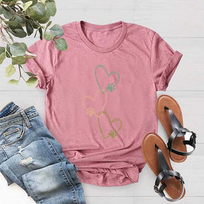 Dog Paw Heart Cat T-Shirt