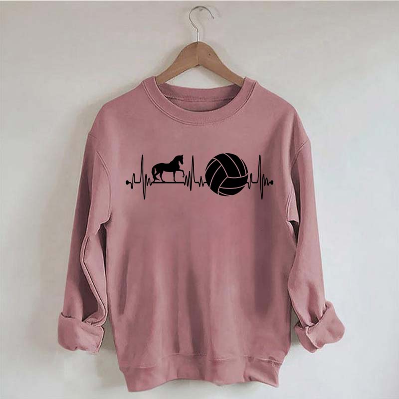 Funny Horse Volleyball Heartbeat Sweatshirt