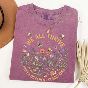 Neurodiversity Awareness Retro Wildflowers T-Shirt