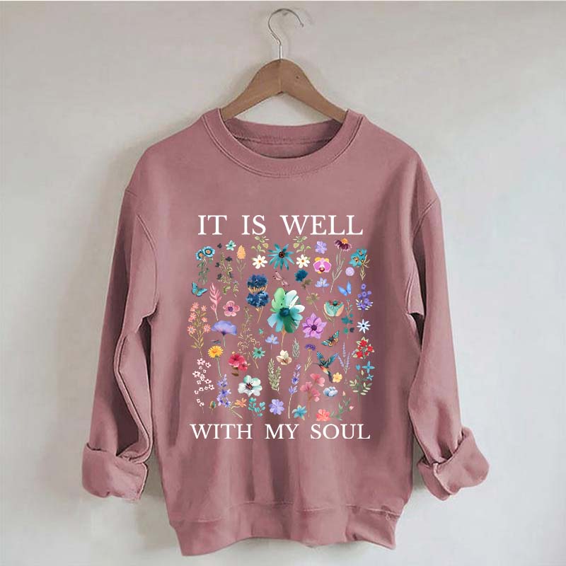 It Is Well Floral Religous Wildflowers Sweatshirt