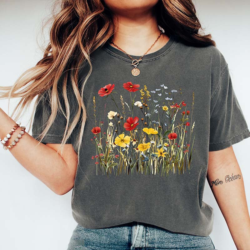 Comfort Color Wildflower Meadow Botanical T-Shirt
