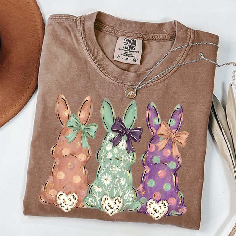 Easter Bunnies Hand-Painted T-Shirt