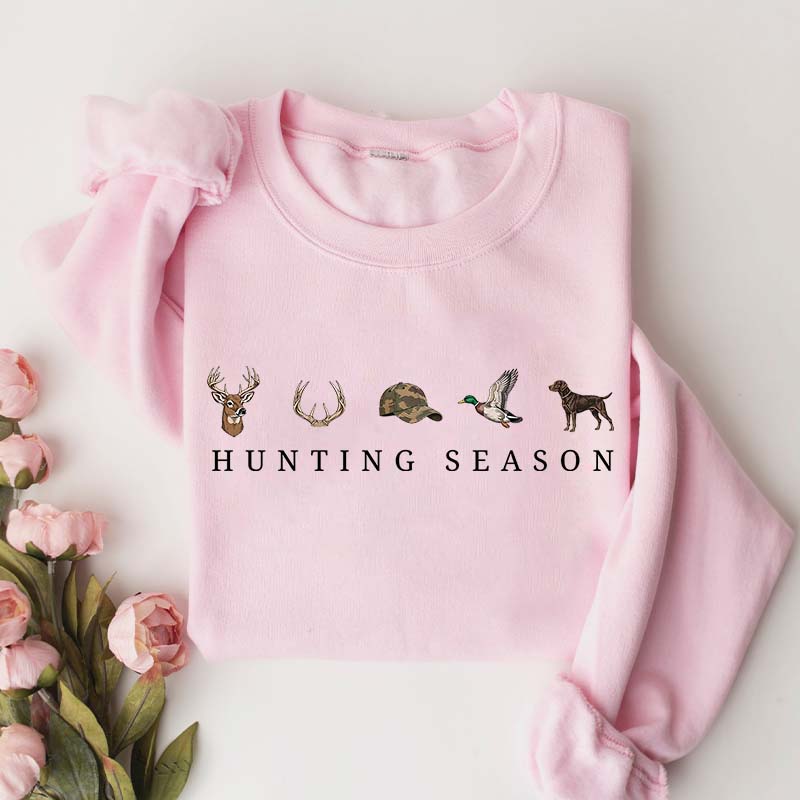Retro Hunting Season Minimal Deer Duck Sweatshirt