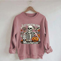 Just Waiting for Halloween Retro Halloween Sweatshirt