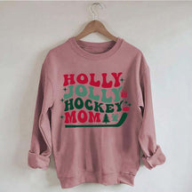 Holly Jolly Hockey Mom Christmas Sweatshirt