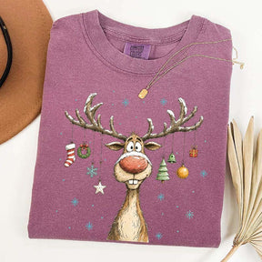 Retro Merry Christmas Retro Reindeer T-Shirt