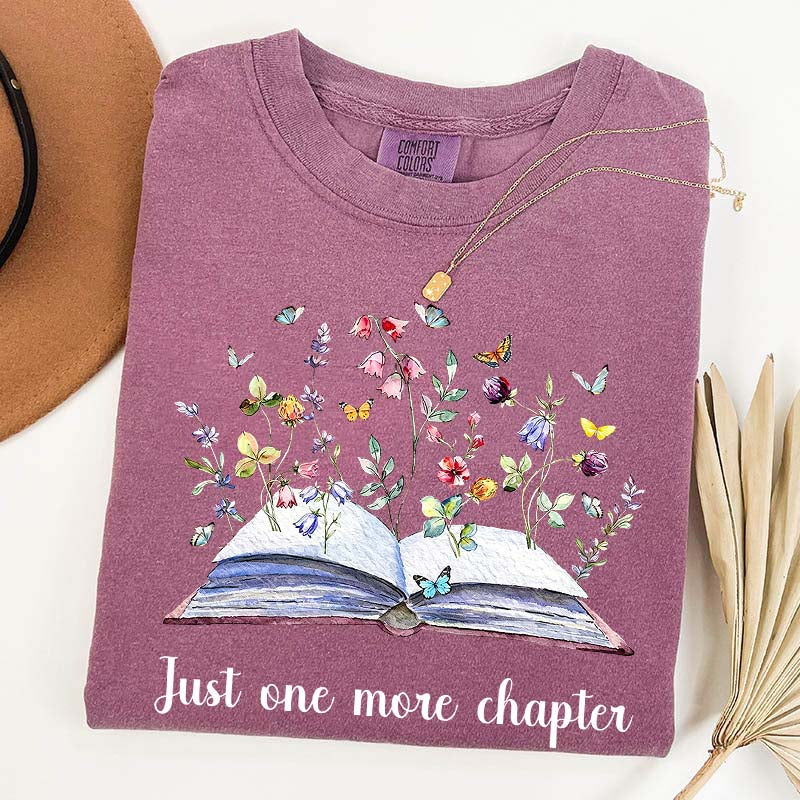 Just One More Chapter Floral Book T-Shirt