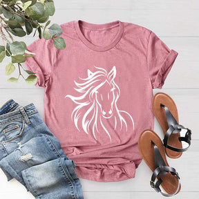 Simple Floral Horse T-Shirt