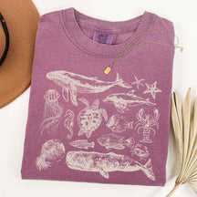 Vintage 90s Sea Animals Ocean Life T-Shirt