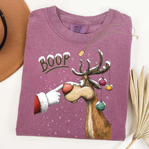 Boop Reindeer Comfort Colors Christmas T-Shirt