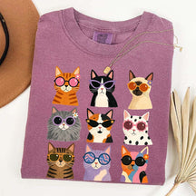 Retro Cool Cats Sunglasses T-Shirt
