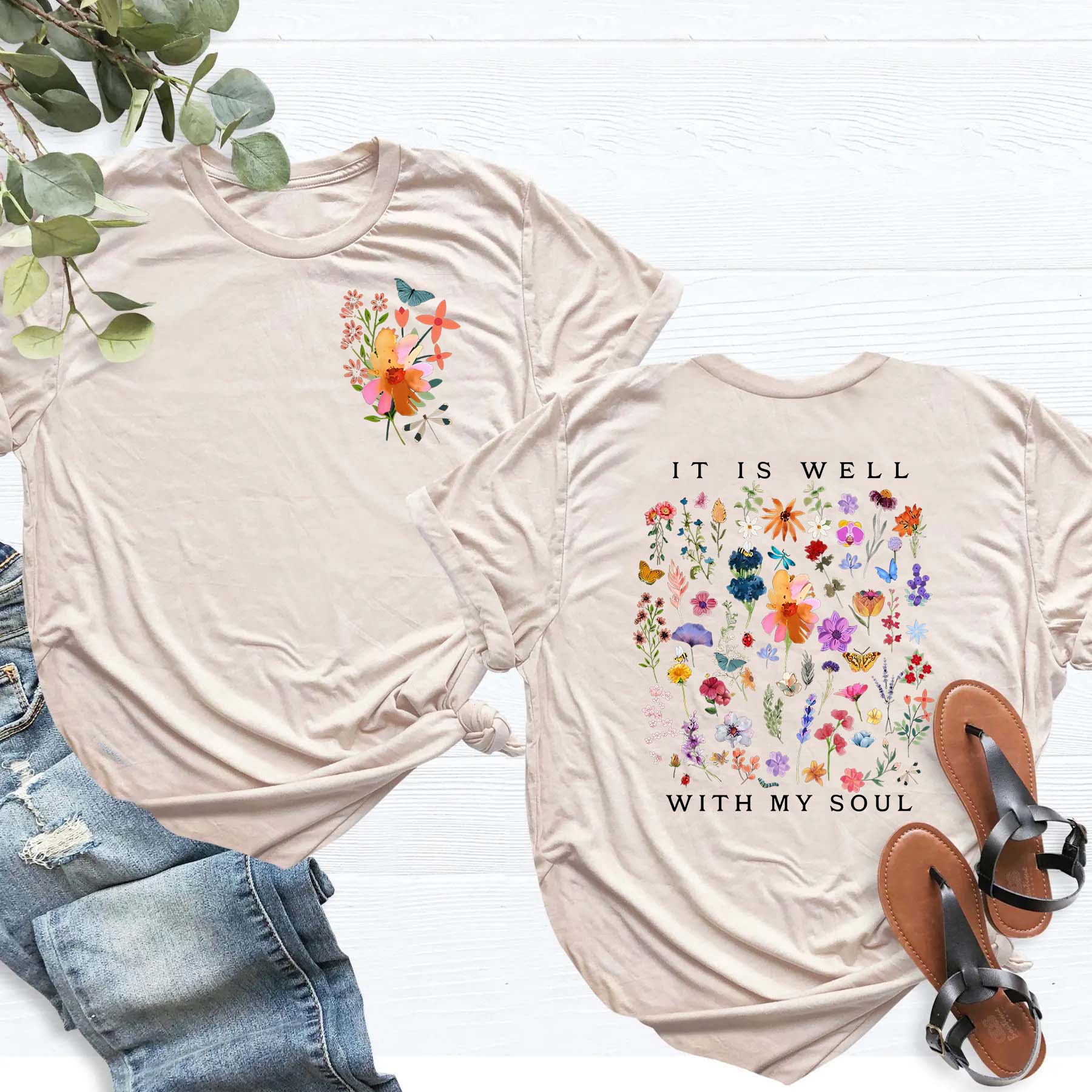 It Is Well With My Soul Floral T-Shirt