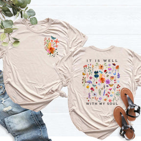 It Is Well With My Soul Floral T-Shirt