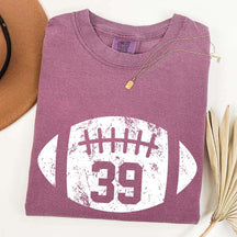 Custom Comfort Colors Football Kids Jersey Number T-Shirt