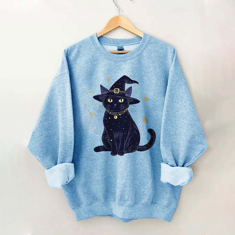 Halloween Witch Kitten Sweatshirt