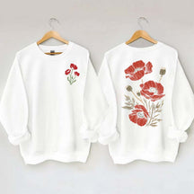 Red Poppies Floral Sweatshirt