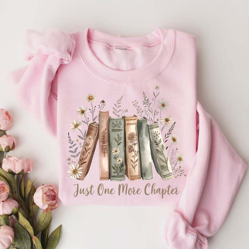 Just One More Chapter Retro Flowers Sweatshirt