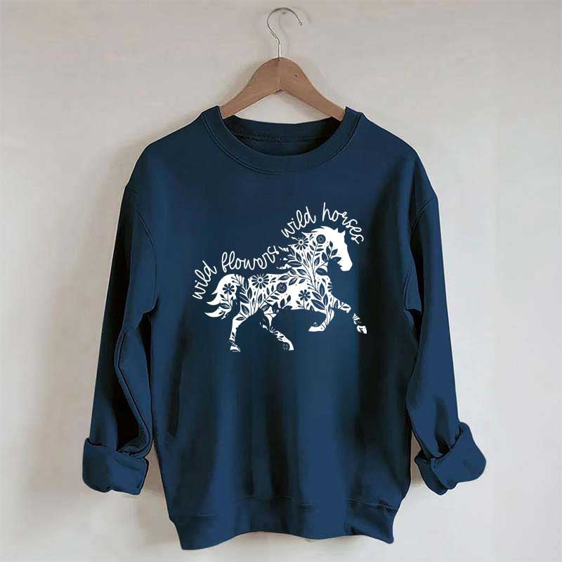 Wild Horses Graphic Vintage Western Country Sweatshirt